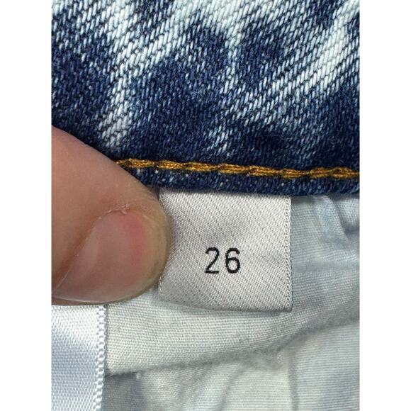 Vervet Women's Straight Distressed Hem Acid Wash Denim Jeans - Size 26 (27x26.5) - Picture 5 of 5